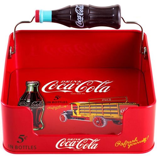 Coca-Cola Tin Napkin Dispenser with Coke Bottle Handle