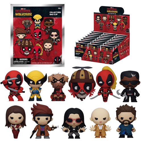 Deadpool and Wolverine 3D Foam Bag Clip Random 6-Pack