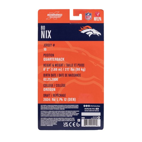 NFL McFarlane's SportsPicks Wave 2 Denver Broncos Bo Nix 6-Inch Action Figure