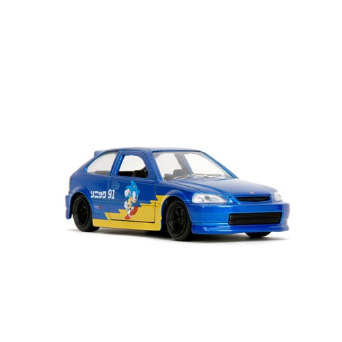 Hollywood Rides Sonic the Hedgehog Classic 1997 Honda Civic Type R 1:32 Scale Die-Cast Metal Vehicle