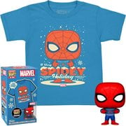 Marvel Holiday Spider-Man Funko Pocket Pop! Vinyl Figure and Youth T-Shirt 2-Pack