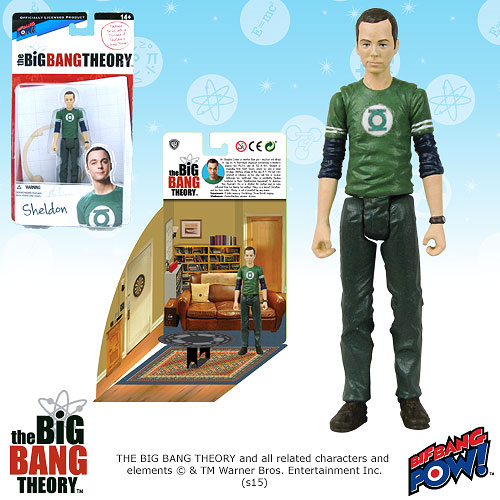 The Big Bang Theory Sheldon in Green Lantern T-Shirt 3 3/4-Inch Action Figure Series 1