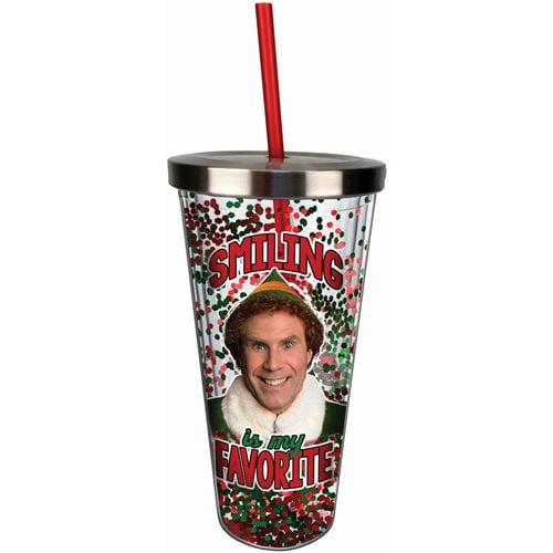 Elf Smiling is My Favorite Glitter 20 oz. Acrylic Cup