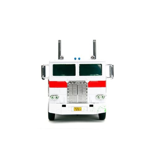 Transformers G1 Optimus Prime Big Rig with Ghostbusters Ecto-1 Graphics 1:24 Scale Die-Cast Metal Ve
