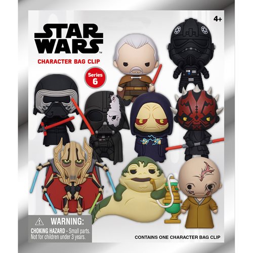Star Wars Dark Side Series 5 3D Foam Bag Clip Random 6-Pack