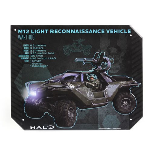 Halo Warthog Specs Halo Tin Sign - Entertainment Earth