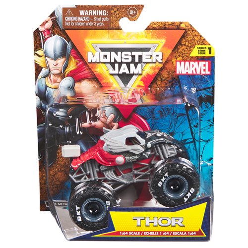 Monster Jam Marvel Monster Truck Single Pack Mix 4 1:64 Scale Vehicle Case of 4