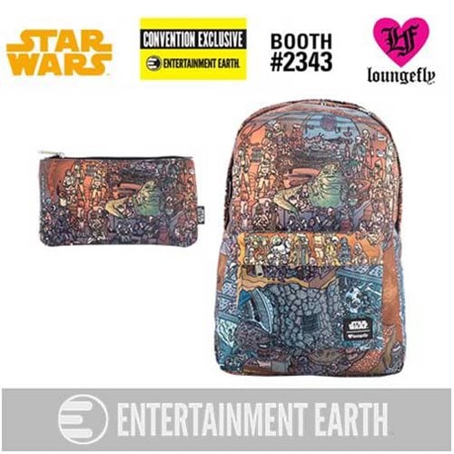 Star Wars Jabba's Palace Print Nylon Backpack and Pencil Case Set - Entertainment Earth Exclusive