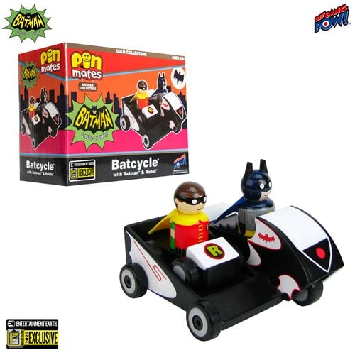 Batman TV Series Batcycle with Batman and Robin Pin Mates