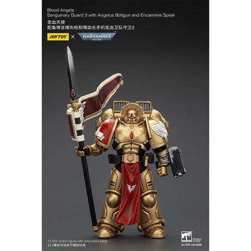 Joy Toy Warhammer 40,000 Blood Angels Sanguinary Guard 3 with Boltgun Spear 1:18 Scale Action Figure