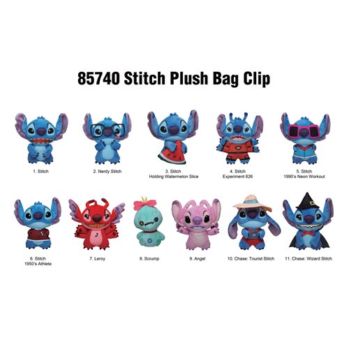 Lilo & Stitch Stitch Plush Bag Clip Display Case of 24