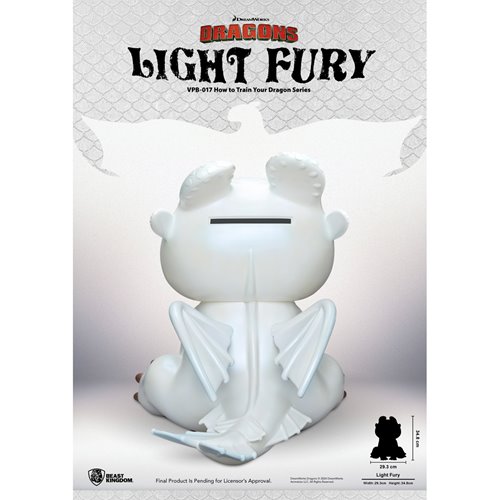 How to Train Your Dragon Light Fury VPB-017 Large Vinyl Piggy Bank