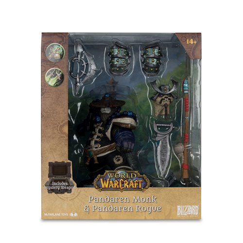 World of Warcraft Wave 2 Pandaren Monk and Rogue 1:12 Scale Posed Figure