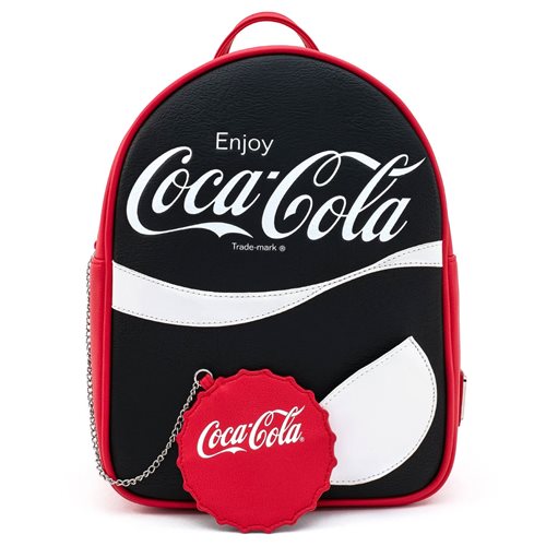 Coca-Cola Black-and-White Logo Mini-Backpack with Coin Purse