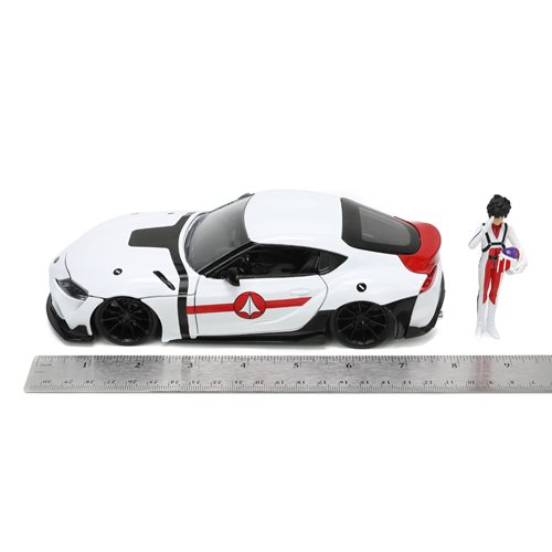 Robotech Hollywood Rides 2020 Toyota Supra 1:24 Scale Die-Cast Metal Vehicle with Rick Hunter Figure