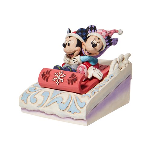 Disney Traditions Mickey and Minnie Sledding Sweethearts by Jim Shore Statue