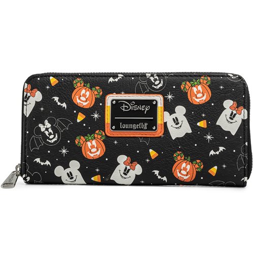 Mickey and Minnie Mouse Spooky Candy Corn Zip-Around Wallet
