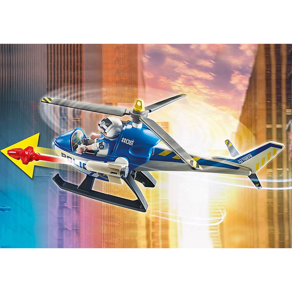 Playmobil City Action Police Helicopter Pursuit with Runaway Van (70575)