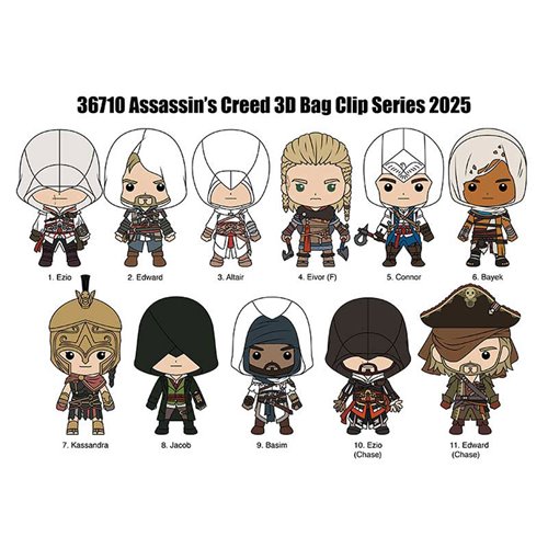 Assassins Creed 3D Foam Bag Clip Display Case of 24
