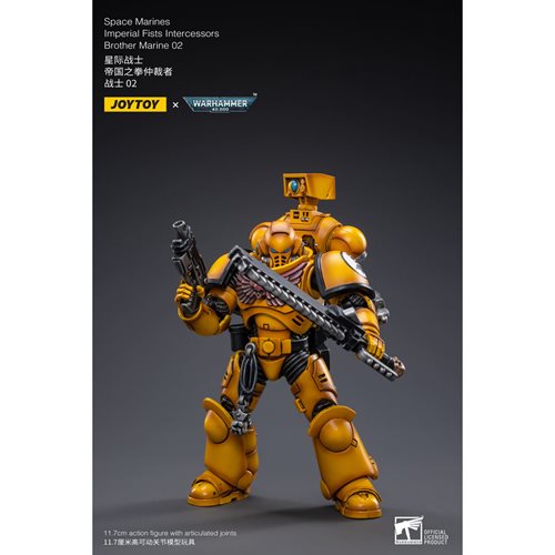 Joy Toy Warhammer 40,000 Space Marines Imperial Fists Intercessors Brother Marine 02 1:18 Scale Acti