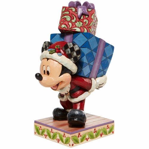 Disney Traditions Mickey with Presents Here Comes Old St. Mick by Jim Shore Statue