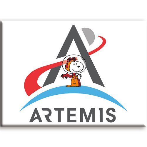 Peanuts in Space Artemis Logo Flat Magnet
