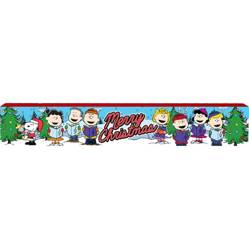 Peanuts Merry Christmas Wide Wooden Sign