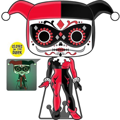 DC Comics Day of the Dead Harley Quinn Glow-in-the-Dark Large Enamel Funko Pop! Pin #24