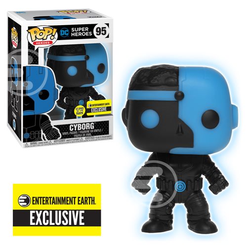 Justice League Cyborg Silhouette Glow in the Dark Pop! Vinyl Figure - Entertainment Earth Exclusive
