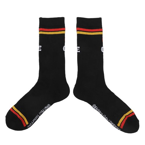 One Piece Kanji Logo Striped Crew Socks