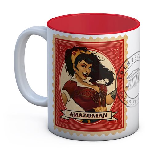 DC Bombshells Wonder Woman Amazonian White and Red Ceramic Mug