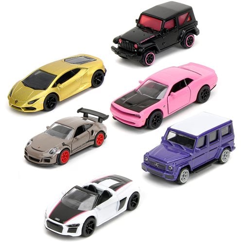 2015 Dodge Challenger SRT Hellcat Pink and Blue Pink Slips Series 1/24 Diecast - Jada Toys