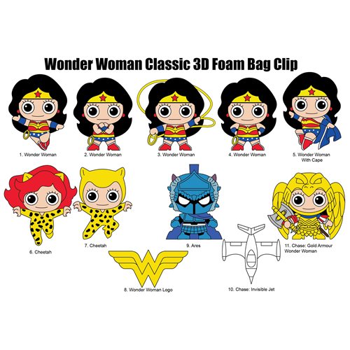 Wonder Woman Classic Figural Bag Clip Random 6-Pack