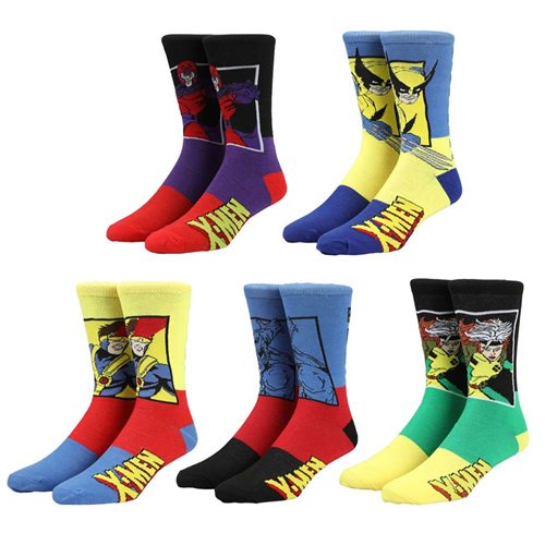 X-Men Color Block Crew Socks Set of 5