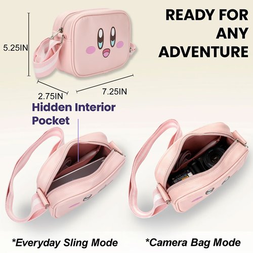Kirby Big Face Pink Crossbody Bag