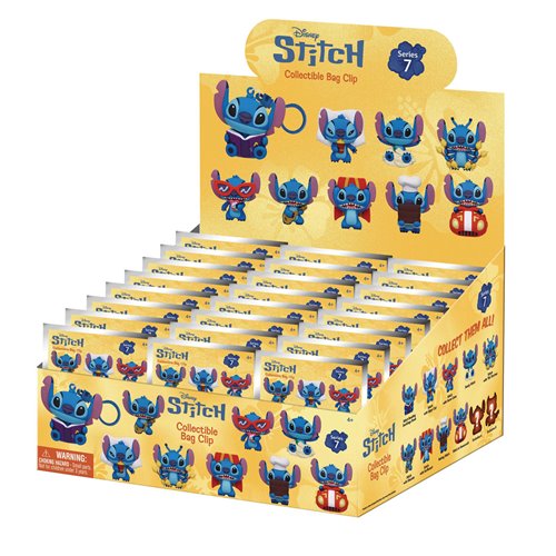 Lilo & Stitch Stitch Series 7 3D Foam Bag Clip Display Case of 24