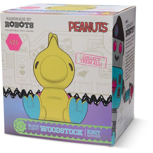 Peanuts Woodstock #424 Black Light Handmade by Robots Vinyl Figure