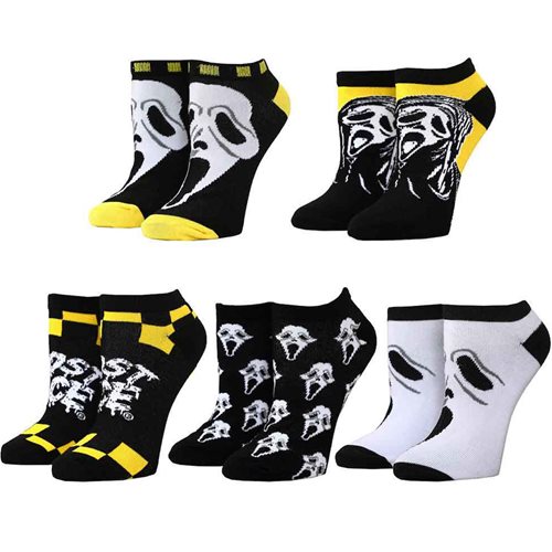 Ghostface Icons Ankle Sock 5-Pair Set (horror socks) - Entertainment Earth