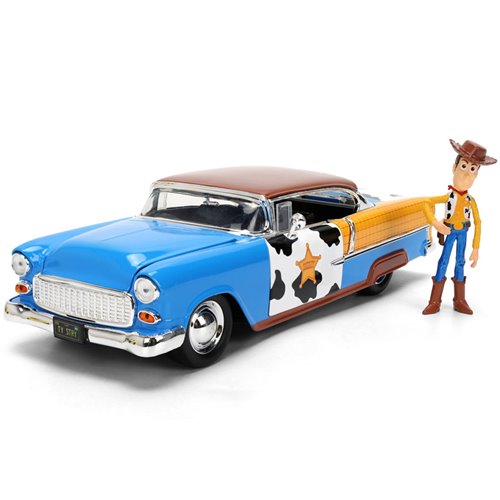 Hollywood Rides Toy Story 1955 Chevrolet Bel Air 1:24 Scale Die-Cast Metal Vehicle with Woody Figure