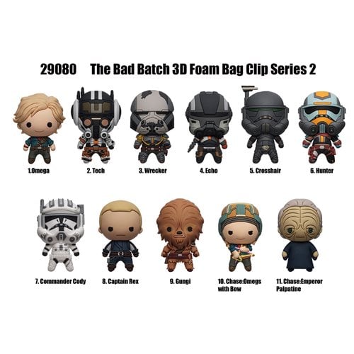 Star Wars: The Bad Batch Series 2 3D Foam Bag Clip Display Case of 24