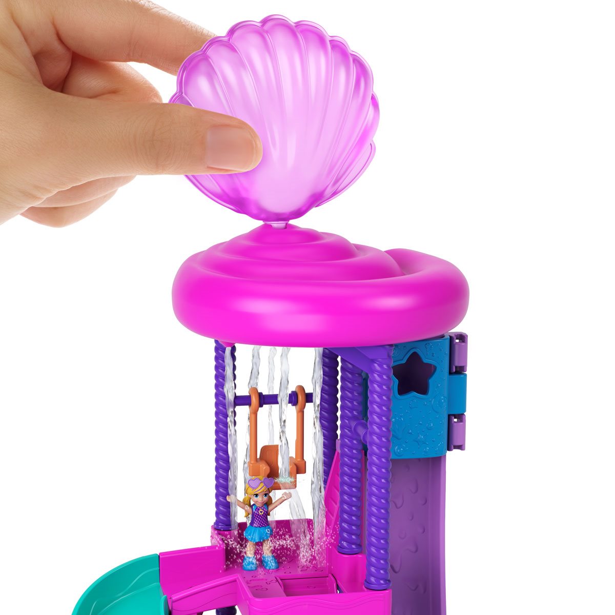Polly Pocket Pollyville Super Slidin' Water Park with Micro Polly & Lila Dolls, 