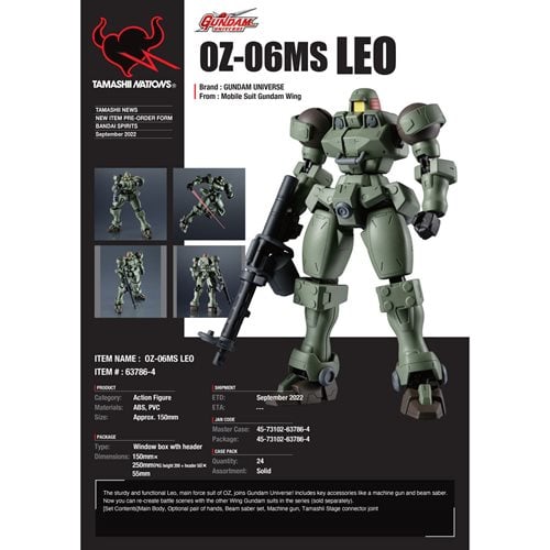 Mobile Suit Gundam Wing OZ-06MS Leo Gundam Universe Action Figure