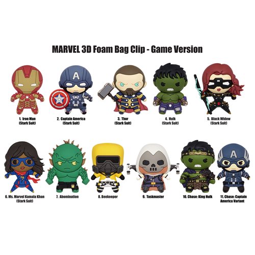 Avengers Video Game Figural Bag Clip Random 6-Pack