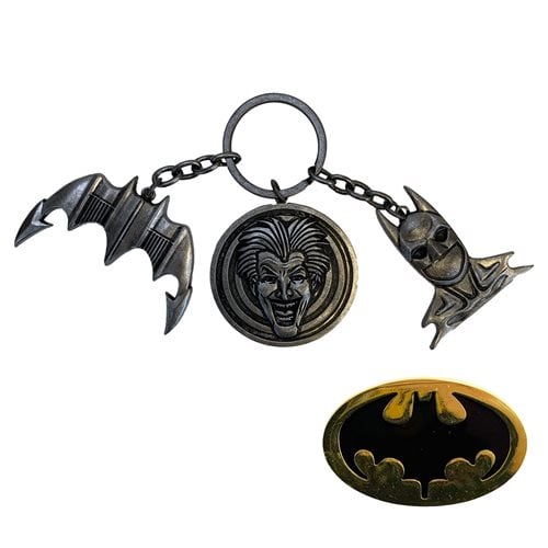 Batman 1989 Collector Home System Key Chain and Pin Gift Set