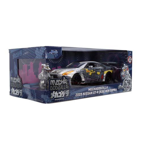 Godzilla 2009 Nissan GT-R R35 Ben Sopra 1:24 Scale Die-Cast Metal Vehicle with Mechagodzilla Figure