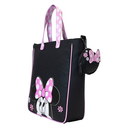 Minnie Mouse Floral Rock The Dots Tote Bag With Coin Bag