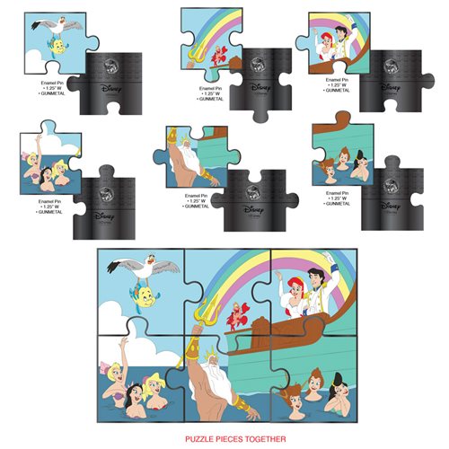 The Little Mermaid Triton's Gift Puzzle Blind-Box Pin Case of 12