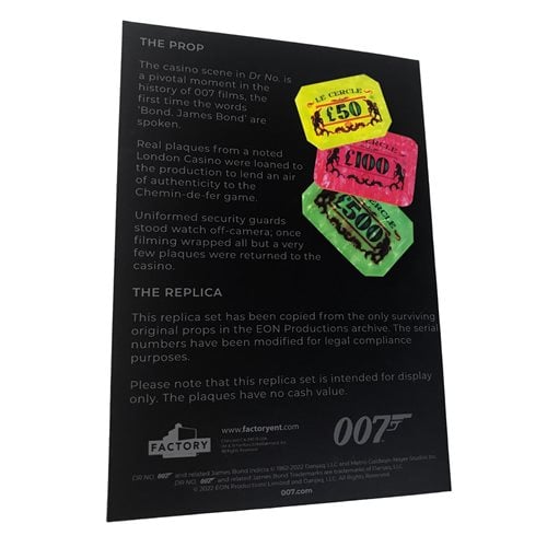 James Bond Dr. No Casino Plaques Limited Edition Prop Replica