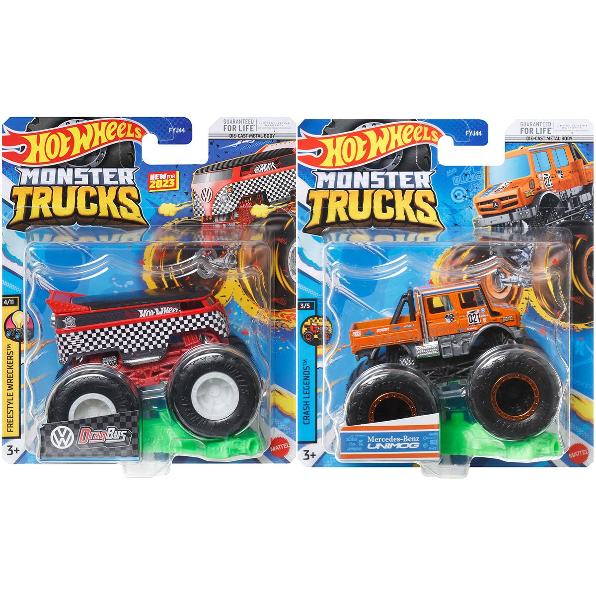 Hot Wheels Monster Trucks 1:24 Scale 2023 Mix 7 Vehicle Case of 4