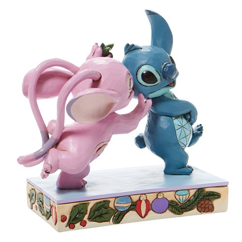 Disney Traditions Angel and Stitch Mistletoe Kisses by Jim Shore Statue
